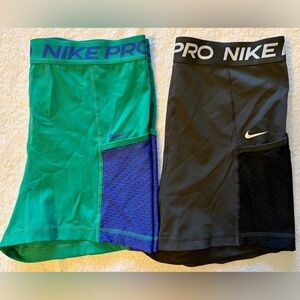 Nike Pro Women’s High-Waisted 3” Training Shorts w/ Pockets – Size L (2-Pack)